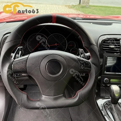 Volante de cuero completo para Chevrolet Corvette C6 z06 zr1 2006-2011 rojo Foto 1 de 4