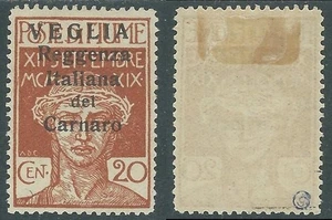 1920 VEGLIA 20 CENT CARATTERI PIU PICCOLI SASSONE 7 MH * - US23-2 - Picture 1 of 1