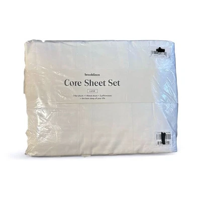 KING Brooklinen Luxe Sateen Core Sheet Set WHITE