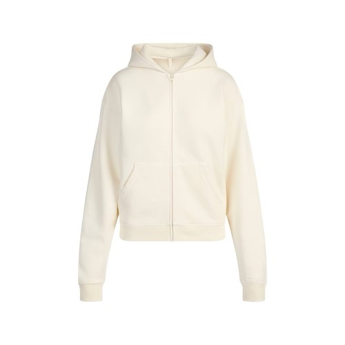 OFF WHITE Felpa con cappuccio e zip Skims French Terry EDIZIONE LIMITATA ecrù taglia S. Prezzo consigliato dal produttore $94.