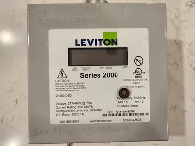 Leviton 2N480-01D Series 2000 Indoor Meter 277/480V  100A - Image 1 of 4