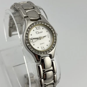 Orologio Chalet Donna Cassa 25mm Lunetta Strass Cinturino Argento 6,75" - Batteria Nuova - Foto 1 di 8