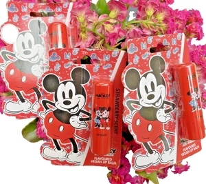 SALE 3 x NEU SET VEGAN Lippenstift Lippenbalm Mickey Mouse Walt Disney Beere - Bild 1 von 9