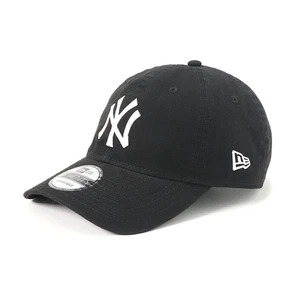 NEW ERA 9TWENTY Cloth Strap Washed Cotton New York Yankees Black x Whi - Picture 1 of 9