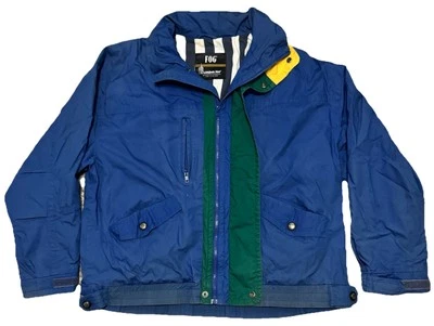 Chaqueta London Fog Para Hombre Grande Azul Con Acentos Verdes y Amarillos-Londontown De Colección Foto 1 de 4