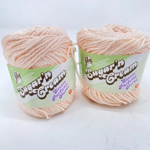 Sugar N Cream Yarn 24010 Camomile Cotton 4 PLY 95 YD Knit Lot of 2 - Picture 1 of 5