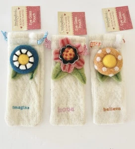 1 NOS Mary Engelbreit “Bloom Where You’re Planted” Felted Glasses Pouch - Picture 1 of 10