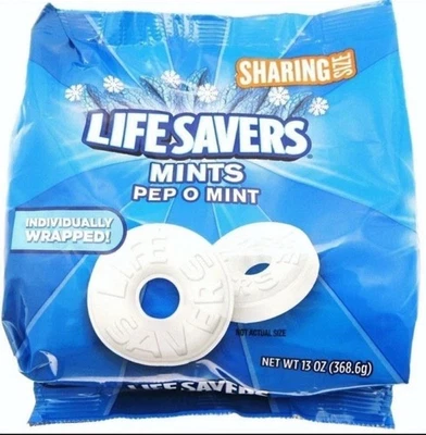 (Paquete de 2) Salvavidas ~ Pep O Mint ~ Caramelo Duro Envuelto Individualmente ~ Bolsa de 13 OZ Foto 1 de 2