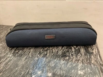 NEW - TUMI Zippered Ballistic Nylon Pencil Case - Cord Pouch - NAVY BLUE & BLACK - Image 1 of 4