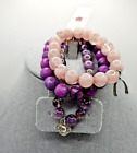 Bracelet extensible Dressbarn neuf avec étiquettes violet et rose bijoux costume