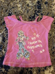 X-MAIL Girls Pink Shirt Yes I Know I'm Gorgeous Size 122 Or 7 - Picture 1 of 3