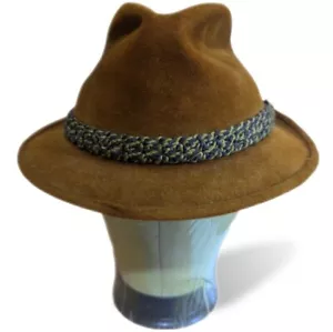 Vintage Stetson Sovereign Fedora Hat Charger Bronze Felt Men's Size 7-1/2 USA - Picture 1 of 9