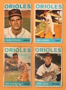 Venezuelan Topps 1964 Lot of 4 Baltimore Orioles Black Back Ptd In Venezuela - Picture 1 of 2