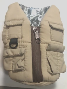 PUFFIN Beverage Sport Vest Jacket Koozie, Tan, Beer Koozie - Picture 1 of 2
