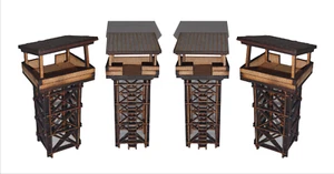 15mm WW2 4 Wachtürme MDF bemalt Gelände ideal für Flames of War - Bild 1 von 6