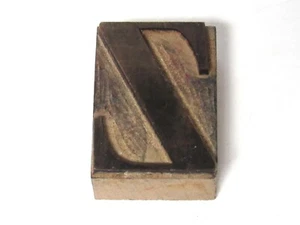 Buchstabe Z—Buchdruck Holz & Metall Schrift Vintage Druckblock - Bild 1 von 6