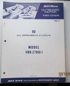 Catálogo de piezas Wards Sea King 1966 motor fueraborda 80 hp VWB 27980-1 - Imagen 1 de 1