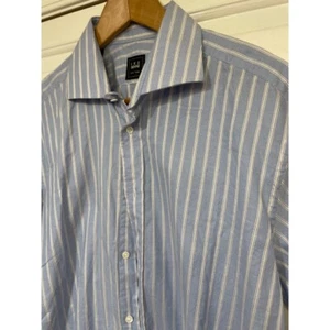 Ike Behar French Cuff Striped Dress Shirt Cotton Light Blue White L 16/33 - Bild 1 von 5