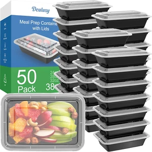 38 Oz Meal Prep Containers, 50 Pack, Reusable, Leakproof, Food Safe - Picture 1 of 11