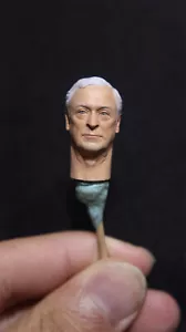 1/12 Handmade Painted Alfred Pennyworth Michael Caine Head Carved Sculpt Model - Picture 1 of 3