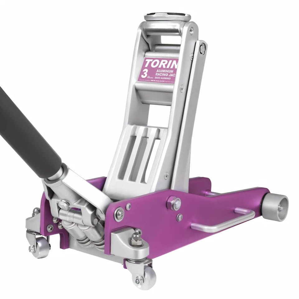 Torin 3 тонны (6000 фунтов) алюминиевый напольный домкрат двойной поршень быстрый подъем, розовый - Изображение 1 из 4