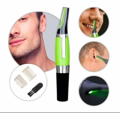 ELETTRICO RASOIO TAGLIA PELI NASO BARBA BAFFI ORECCHIE MINI MICRO LED - Immagine 1 di 4