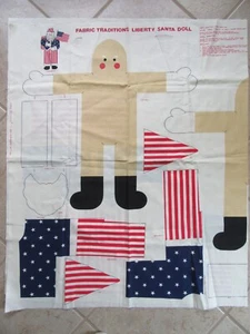 DIY Liberty Santa Doll Cut & Sew Panel Stuffed NOS Christmas RTF Patriotic USA - Picture 1 of 14