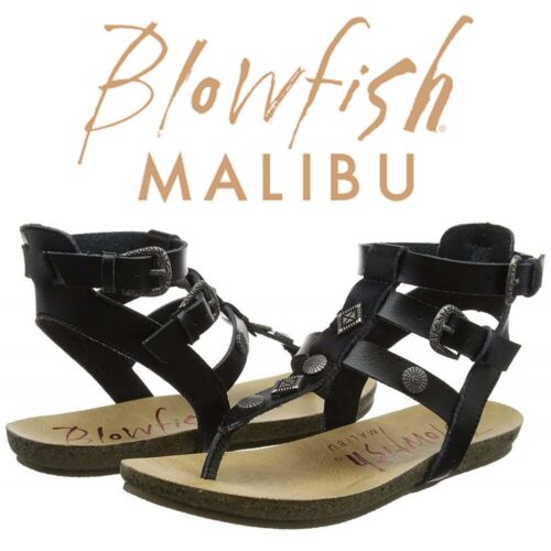 Womens Blowfish Malibu Glamm Ankle Strap Gladiator Sandals Black UK3