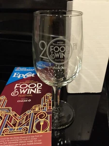 Disney Epcot 20th Anniversary Food and Wine Festival 2015 Passholder Wine Glass - Picture 1 of 4