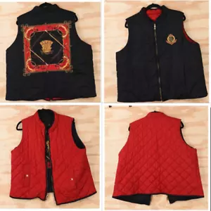 Lauren Ralph Lauren Reversible Equestrian Embroidered Quilted Zip Vest Womens 2X - Picture 1 of 14