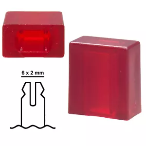 2x FADER MANOPOLA CAP ROSSO vestibilità trasparente 6x2 mm ricambio potenziometro scorrevole - Foto 1 di 6