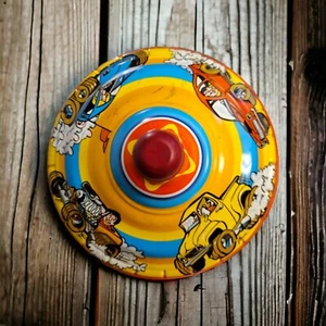 Vintage Ohio Kunst 8" Blech Litho auch Autos Holz roter Griff *LESEN* - Bild 1 von 7