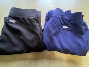 FIGS Scrub Pants Small Womens Lot 2 Technical Collection Black Blue T2001 T21004 - Picture 1 of 9