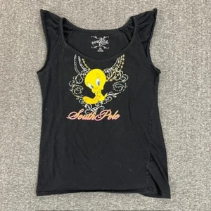 South Pole T Shirt Girls XL 14-16 Tweety Bird Short Sleeve Black Distressed - Picture 1 of 14