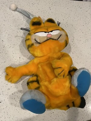 Vintage Garfield Plush Stuffed Zipper Pajama Bag with Cap & Slippers Dakin 1981 - Image 1 of 4
