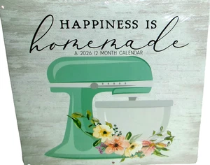 2026  WALL CALENDAR ~12" x 24" [When Open] HAPPINESS IS HOMEMADE - Picture 1 of 2