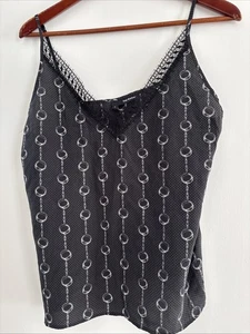 THE KOOPLES SILK /LACE TRIM CHAIN PRINT CAMISOLE 4 - Picture 1 of 3