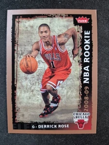 2008-09 Fleer #201 Derrick Rose ROOKIE RC Bulls MVP Basketball Card NBA - Picture 1 of 3