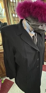 Womans Vintage Long Coat Danny & Nicole Black Button No Size Excellent Condition - Picture 1 of 8