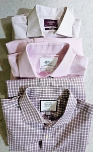 3x CHARLES TYRWHITT Dress Shirts Slim Fit Barrel Cuff Non Iron - Size 16.5/34 in - Picture 1 of 23