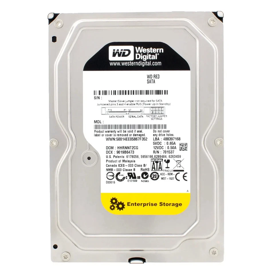 IBM (44E9172) - 250GB RE3 (LFF 3.5in) SATA II 3G 7.2K 16MB HDD - Image 1 of 1