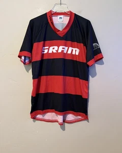 SRAM Voler Shirt Herren Medium schwarz rot Raglan Radtrikot Made USA MTB Zipp - Bild 1 von 13