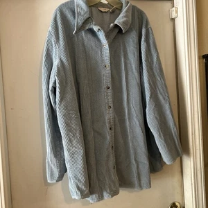 J Jill Shirt Damen 3X Blau Cord Shacket Freizeithemd - Bild 1 von 5