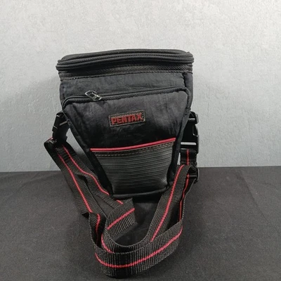 Bolso para cámara Pentax PZ-10 funda negra estuche acolchado correa para el hombro cinturón vintage  Foto 1 de 4