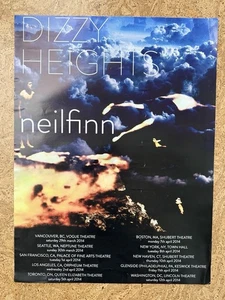 Neil Finn Dizzy Heights 2014 Tour Poster Vancouver Seattle SF NYC Boston LA MORE - Picture 1 of 5