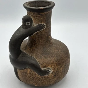 Vintage 1970er Aztekenform Shifter Tonala Keramik Vase Mexiko Affe Ton Kunst Mexikanisch - Bild 1 von 14