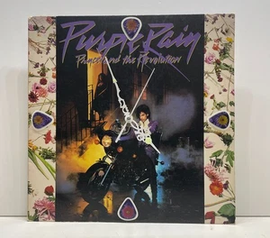 Reloj de pared álbum discográfico hecho a mano Prince Purple Rain (1984) brilla en la oscuridad - Imagen 1 de 6