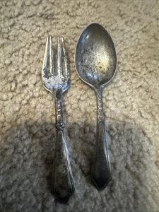Vintage Antik 1945 Kinder Gabel und Löffel Sterlingsilber - Bild 1 von 2
