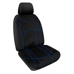 Sperling Getaway Neoprene Seat Covers - Black with Blue Stitching, Front - CK... - Picture 1 of 1