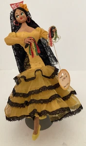 Vintage 12” Flamenco Spanish Dancer Doll Hand painted/crafted Cloth 1960s - Picture 1 of 10
